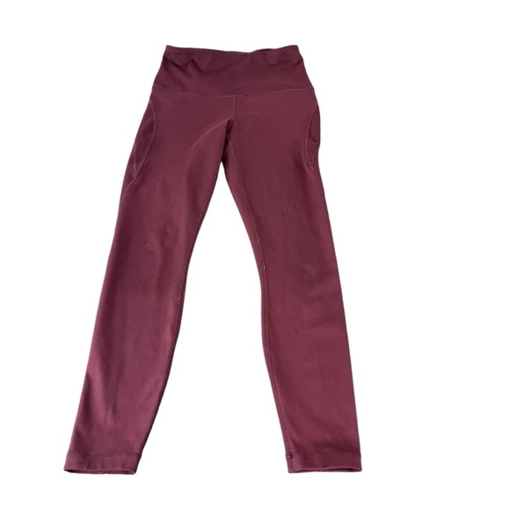 Yogalicious Lux Leggings Womens XS Ankle Length Active Wear Pants Maroon (657)